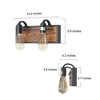 LNC Sabrina 14.2-in 2-Lights Matte Black and Brown Wood Farmhouse Vanity  Lights - 3 of 4