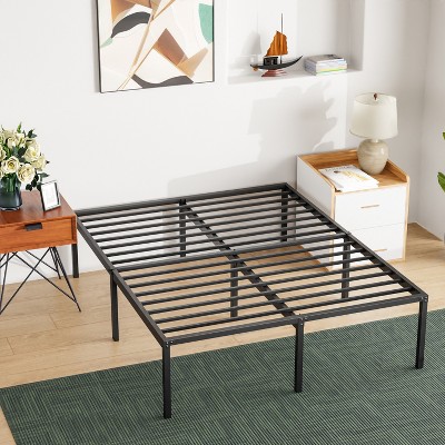 FDW 18 Inch High Metal Platform Bed Frame with Maximum Storage Space Under The Heavy Duty Bed Frame No Box Spring Needed Noise-Free