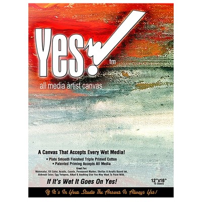 Yes! Canvas All Media Cotton Canvas Pad 12x16" 10 Sheets, Off-White