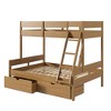Donco Kids Low Board Twin Over Full Urban Oak Panel Bunkbed with Dual Underbed Drawers - 3 of 4
