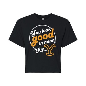 Women's - Yellowstone - You Look Good In Neon Cropped Graphic T-Shirt - 1 of 4