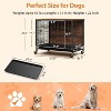 32.5" Modern Dog Crate - Double-Door Kennel w/Pull-Out Tray & Wheels, Wood Side Table for Medium Dogs - 3 of 4