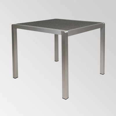 Cape Coral Square Aluminum Dining Table - Silver/Gray - Christopher Knight Home