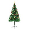 Artificial Pre-lit Christmas Tree with Baubles Green 6 ft - 3 of 4