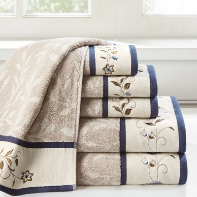 6pc Roman Super Soft Cotton Bath Towel Set Blue : Target