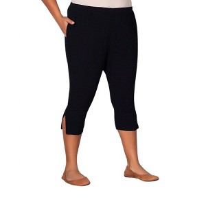Women's Pull On Linen Capri Pants - Plus - On The Plus Side - 1 of 3