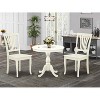 HomeStock 3-Piece Linen White Finish Solid Wood Top - Round Dining Room Set - Seats 4 - 2 of 4