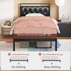 Hausource Upholstered Twin Size Bed Frame with PU Leather Headboard - 4 of 4