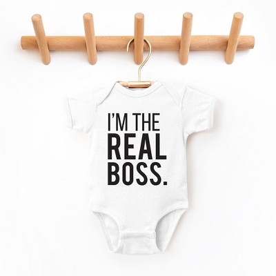 The Juniper Shop I'm The Real Boss Baby Bodysuit