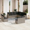 vidaXL Garden Sofa Set Grey PE rattan, Powder-Coated Steel - 2 of 4