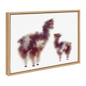 Kate & Laurel All Things Decor 18"x24" Sylvie Alpaca Floofs Framed Canvas by Faryn Hughes Natural - 1 of 4