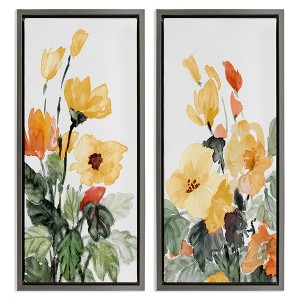 Stupell Industries Yellow Spring Flowers 2pc Floating Frame Art Set - 1 of 4