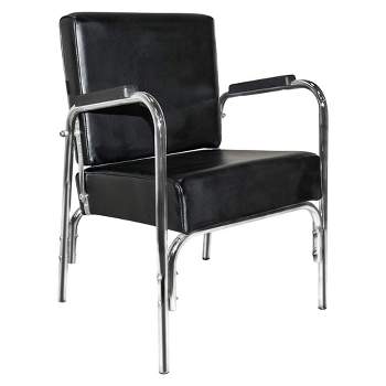 PureSana Chromium Ella Professional Auto Reclining Shampoo Chair with Washable Vinyl, High Density Foam Cushions, and Stainless Steel Frame, Black