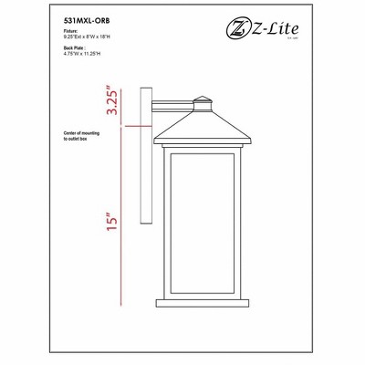 Portland 1-Light Outdoor Wall Lantern - Glass & Black, Dimmable, Wet Rated, 100W