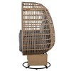 Outdoor Egg Chair, Swing Chair With 4 Pillows, Thick Soft Padded Back And Arm, Swivel Base, Adjustable Foot Pads - 2 of 4