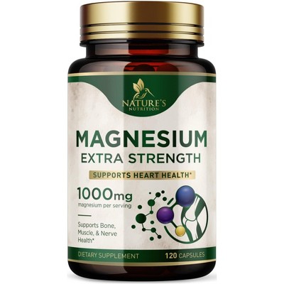 Magnesium Pills Extra Strength 1000mg - Bone, Muscle, Heart Support - Non GMO - 60 Capsules;120 Capsules;180 Capsules;240 Capsules