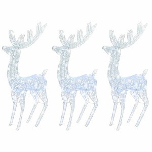 vidaXL Acrylic LED Christmas Reindeers, XXL, Cold White Light, Weather Resistant, Indoor & Outdoor, 250 LEDs, 8 Lighting Modes, USB Powered. - 1 of 4