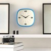 10 Inch Blue Square Retro Wall Clock by Pulsar. Rounded Edges, Designer Style for Kitchen, Living Room, Office - 3 of 4