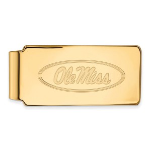 Black Bow Jewelry 10k Yellow Gold Mississippi Rebels NCAA Money Clip - 1 of 3