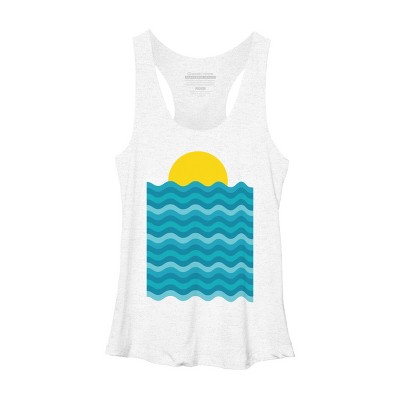 Women's Design By Humans Sunset Waves By clingcling Racerback Tank Top
