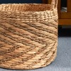 Cesicia Round Water Hyacinth Woven Basket with Handles - 15" x 15" x 11.8" - Natural Brown - For , Towels, Toys - 3 of 4