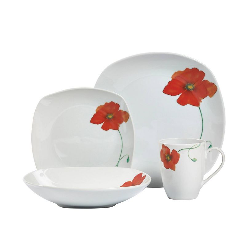 16pc Porcelain Poppy Dinnerware Set - Tabletops Gallery, 2 of 10