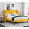 Allewie Bed Frame, Platform Bed Frame with Upholstered Headboard, Modern Deluxe Wingback, Wood Slat Support, Mattress Foundation - 2 of 4