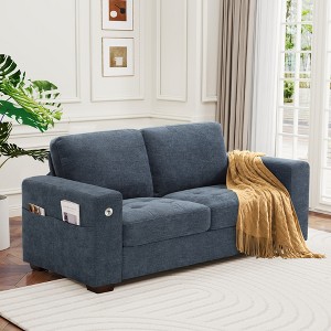 Lycvki 70” 2-Seats Sofa for Small Spaces with Removable Cover and USB/Type-C Port - 1 of 4
