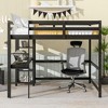 NicBex Full Size Loft Bed with Desk Pine Bed Frame with Open Storage Shelves, Ladder and Full Length Guardrail, No Box Spring Required - 2 of 4