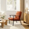 Art Leon Contemporary Retro Fusion Accent Armchair with Wooden Armrest - 2 of 4