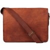 14" Leather Messenger Bag for Men & Women – Full Grain Vintage Crossbody Satchel - 2 of 4