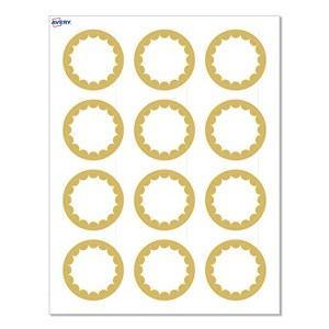 Avery® Labels, 2" Diameter, Gold Dots Edge, Matte White, 120ct - 1 of 4