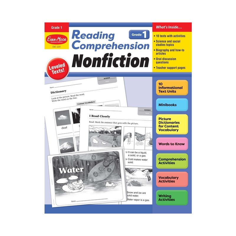 Reading Comprehension: Nonfiction, Grade 1 Teacher Resource - by  Evan-Moor Educational Publishers (Paperback), 1 of 2