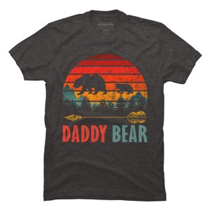 Men's Design By Humans Retro Forest Sunrise Daddy Bear By ZeusSE T-Shirt - 1 of 2