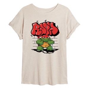Women's - Teenage Mutant Ninja Turtles Mutant Mayhem - Baby Raph Graphic Oversized Graphic T-Shirt - 1 of 4