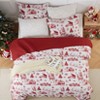 Christmas reversible Queen Size Quilt Set, 3-Piece Holiday Coverlet Bedding, Soft Microfiber, Festive Decorative Bedspread for Winter Season - 3 of 4