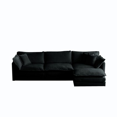 NicBex Chenille Fabric Modular Sectional Sofa Large L-Shaped Upholstered Sofa with Reversible Ottoman for Living Room,Apartment