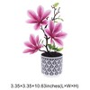 Unique Bargains Artificial Plants 3-Stem Magnolia Plastic 3.35"x3.35"x10.63" 1 Pcs - 3 of 4