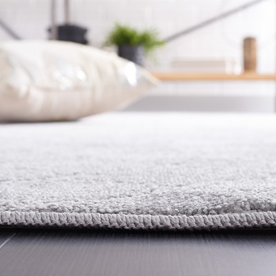 Hand-Knotted Gray Rectangular Stain-Resistant Rug