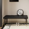 TiramisuBest Industrial Entryway Shoe Bench with Upholstered Seat & Rustic Storage, Fabric & Metal Design for Small Spaces (Antique Brown) - 3 of 4