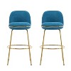 PAGED Bar Stools Set of 2, Modern Elegance Counter Stools with Gold-Plated Frame, Bar Chairs for Home Pub - 2 of 4