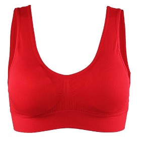 Allegra K Women's Removeable Pads Wirefree Sleep Vest Tops Bralettes - 1 of 4