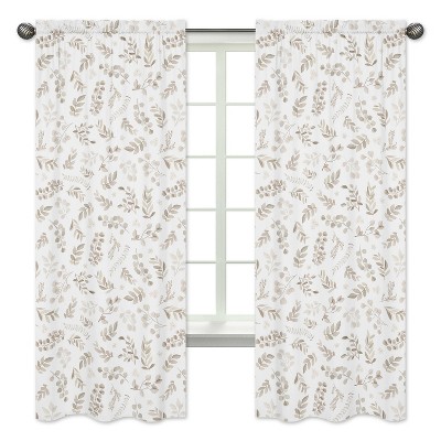 Set of 2 Botanical Leaf Window Panels Taupe - Sweet Jojo Designs