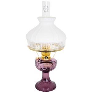 Aladdin Amethyst Lincoln Drape Table Oil Lamp with White Glass Shade, Brass - 1 of 4