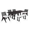VYNXARIA Modern 6-Piece 82.7in Extendable Dining Table Set with 4 Wicker Back Upholstered Dining Chairs and Long Bench - 2 of 4