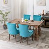 LOVMOR 22.8"Ultra Side Dining Chair, Thickened fabric chairs with neutrally toned solid wood legs,  Set of 2, Beige - 3 of 4