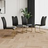 ALEXOUN Modern Dining Chairs Set of 4, PU Faux Leather High Back Upholstered Chairs, with Gold Metal Legs,for Kitchen,Living,Bedroom,Dining Room - 4 of 4