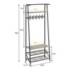 Coucheta Coat Rack Shoe Bench,4-In-1 Hall Tree with Coat Rack, Shoe Storage & Industrial Steel Frame, Wood Look, Multiple Sizes & Colors for Entryway - 2 of 4
