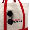 Lewis University Primary Logo Canvas Tote Bag With External Pocket, Reusable Shoulder Bag for Shopping, School, Beach - 2 of 4