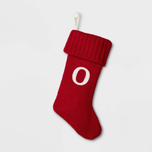 Knit Monogram Christmas Stocking Red O - Wondershop™